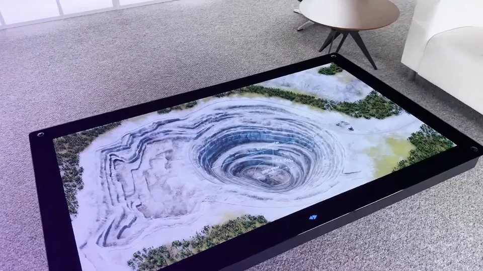 Open-pit mine terrain on the ILLUMETRY EOS table